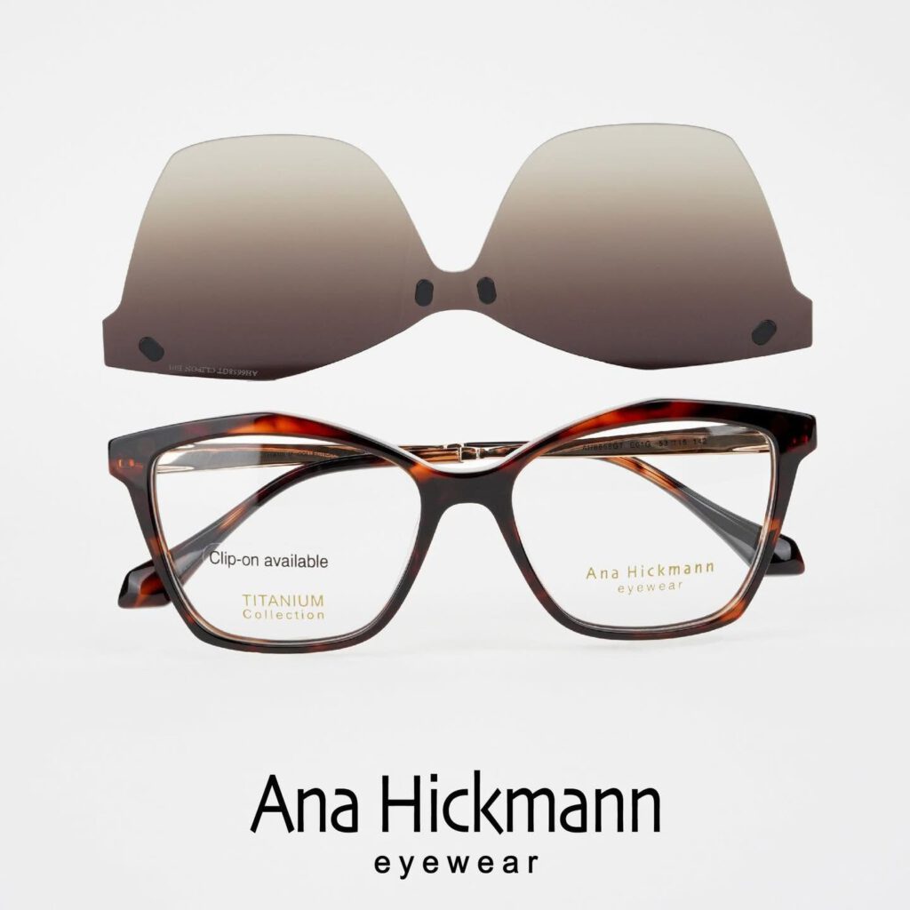 Ana Hickmann — Carrée écaille & clip solaire