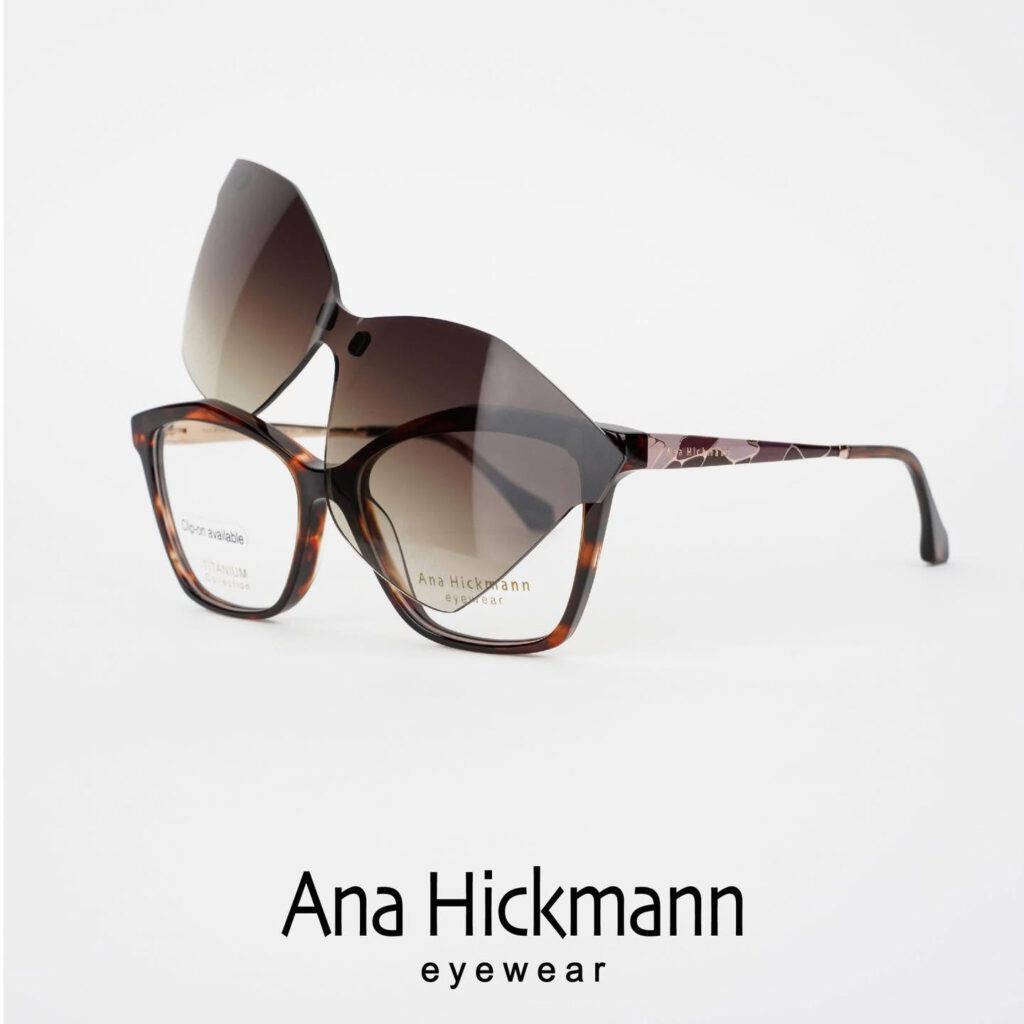 Ana Hickmann — Carrée écaille & clip solaire