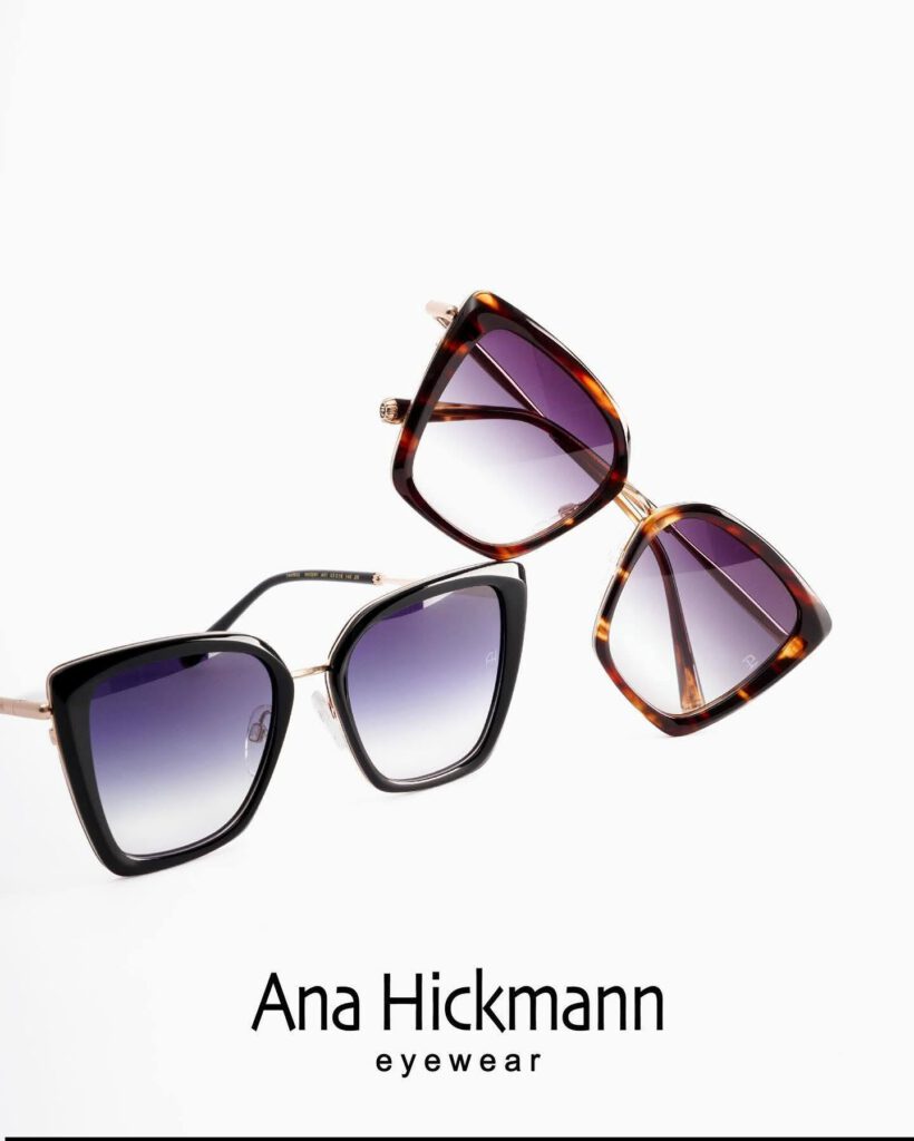 Ana Hickmann — Carrée noire & dorée, verres dégradés