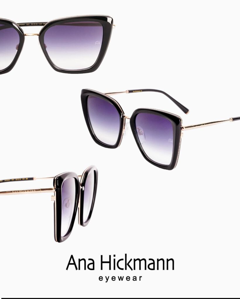 Ana Hickmann — Carrée noire & dorée, verres dégradés