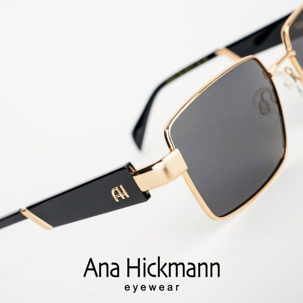 Ana Hickmann — Rectangulaire dorée, branches noires