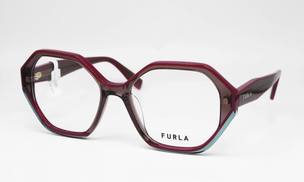 FURLA — Hexagonale bordeaux & turquoise